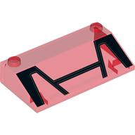 Brick Sloped 33° 3 × 6 No Inner Walls with Cockpit print Trans-Red
