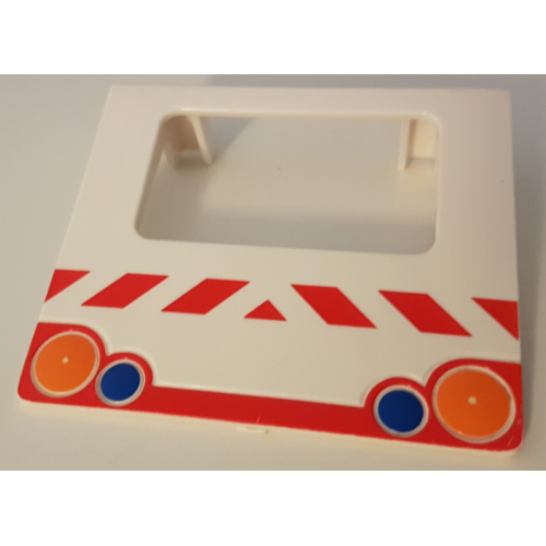 Duplo Van Type 2 Rear Door with Taillights and Red Stripes Print Weiß