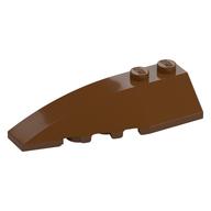 Brick Wedged, Curved 6 × 2 Left, Smooth Inner Walls Reddish Brown