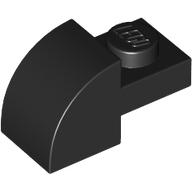 Bogenstein 1 × 2 × 1 mit gebogen oben Schwarz