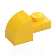 Brick Curved 1 × 2 × 1 with Curved Top Yellow