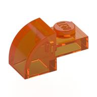 Brick Curved 1 × 2 × 1 with Curved Top Trans-Orange