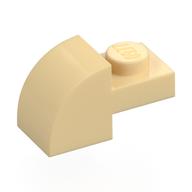Bogenstein 1 × 2 × 1 mit gebogen oben Beige