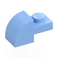 Brick Curved 1 × 2 × 1 with Curved Top Bright Light Blue