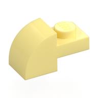 Brick Curved 1 × 2 × 1 with Curved Top Bright Light Yellow
