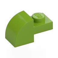Brick Curved 1 × 2 × 1 with Curved Top Lime
