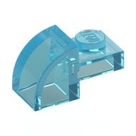 Bogenstein 1 × 2 × 1 mit gebogen oben Transparent-Hellblau
