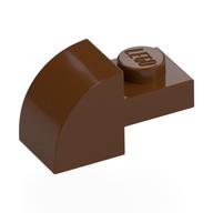 Brick Curved 1 × 2 × 1 with Curved Top Reddish Brown