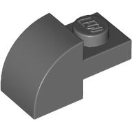 Bogenstein 1 × 2 × 1 mit gebogen oben Dunkelblaugrau