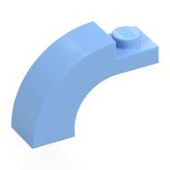 Stein Bogen 1 × 3 × 1 2/3 gebogen oben Leuchtendes Hellblau