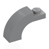 Stein Bogen 1 × 3 × 1 2/3 gebogen oben Hellblaugrau