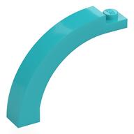 Stein Bogen 1 × 5 × 3 1/3 gebogen oben Mittelazur