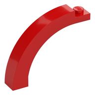Stein Bogen 1 × 5 × 3 1/3 gebogen oben Rot