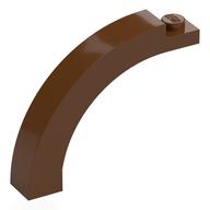 Stein Bogen 1 × 5 × 3 1/3 gebogen oben Rotbraun