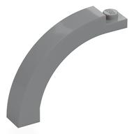 Stein Bogen 1 × 5 × 3 1/3 gebogen oben Hellblaugrau