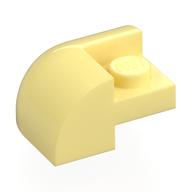 Brick Round, Curved 2 × 2 × 1, Corner Bright Light Yellow