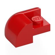 Stein rund, gebogen 2 × 2 × 1, Ecke Rot
