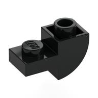 Brick Curved Inverted 1 × 2 with 1 × 1 Cutouts Black
