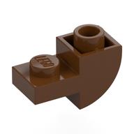 Brick Curved Inverted 1 × 2 with 1 × 1 Cutouts Reddish Brown