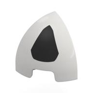 Brick Round Curved 1 × 1 × 1 Quarter Dome with Black Diamond Shape Print White