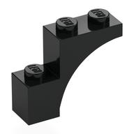 Stein Bogen 1 × 3 × 2, gerade Ende Schwarz