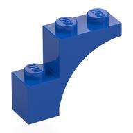 Brick Arch 1 × 3 × 2, Straight End Blue