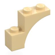 Stein Bogen 1 × 3 × 2, gerade Ende Beige