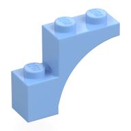Brick Arch 1 × 3 × 2, Straight End Bright Light Blue