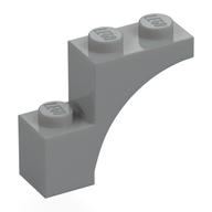 Stein Bogen 1 × 3 × 2, gerade Ende Hellblaugrau