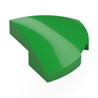 Brick Round Corner, Curved 2 × 2 × 2/3 Quarter Circle With 1 × 1 Bottom Cutout Bright Green
