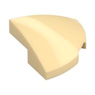 Brick Round Corner, Curved 2 × 2 × 2/3 Quarter Circle With 1 × 1 Bottom Cutout Tan