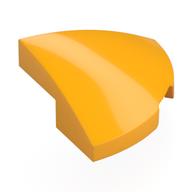 Brick Round Corner, Curved 2 × 2 × 2/3 Quarter Circle With 1 × 1 Bottom Cutout Bright Light Orange