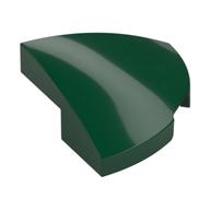 Brick Round Corner, Curved 2 × 2 × 2/3 Quarter Circle With 1 × 1 Bottom Cutout Dark Green