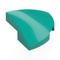 Brick Round Corner, Curved 2 × 2 × 2/3 Quarter Circle With 1 × 1 Bottom Cutout Dark Turquoise