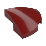 Brick Round Corner, Curved 2 × 2 × 2/3 Quarter Circle With 1 × 1 Bottom Cutout Dark Red