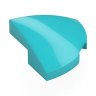 Brick Round Corner, Curved 2 × 2 × 2/3 Quarter Circle With 1 × 1 Bottom Cutout Medium Azure