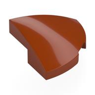 Brick Round Corner, Curved 2 × 2 × 2/3 Quarter Circle With 1 × 1 Bottom Cutout Dark Orange