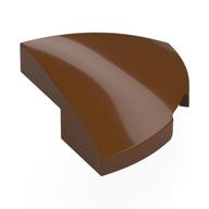 Brick Round Corner, Curved 2 × 2 × 2/3 Quarter Circle With 1 × 1 Bottom Cutout Reddish Brown