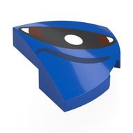 Brick Round Corner, Curved 2 × 2 × 2/3 Quarter Circle with Black/Dark Brown Eye, White Pupil, Right print Blau