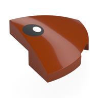 Brick Round Corner, Curved 2 × 2 × 2/3 Quarter Circle with Black Eye, White Pupil print Dunkelorange