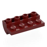 Brick Curved Inverted 2 × 4 with 1 × 4 Cutouts Dark Red