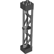 Support 2 × 2 × 10 Girder Triangular Vertical - Type 3 - Axle Hole, 3 Posts Black
