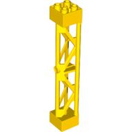 Support 2 × 2 × 10 Girder Triangular Vertical - Type 3 - Axle Hole, 3 Posts Gelb