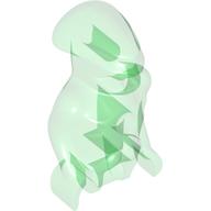 Torso/Head Martian with Chest Hole, Marbled Glow In Dark Pattern Trans-Green