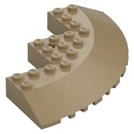 Brick Round Corner 10 × 10 with Slope 33° Edge, Axle Hole, Facet Cutout Dunkelbeige