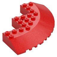Brick Round Corner 10 × 10 with Slope 33° Edge, Axle Hole, Facet Cutout Rot