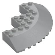 Brick Round Corner 10 × 10 with Slope 33° Edge, Axle Hole, Facet Cutout Light Bluish Gray
