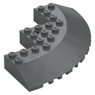 Brick Round Corner 10 × 10 with Slope 33° Edge, Axle Hole, Facet Cutout Dunkelblaugrau
