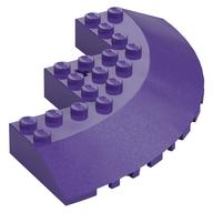 Brick Round Corner 10 × 10 with Slope 33° Edge, Axle Hole, Facet Cutout Dark Purple