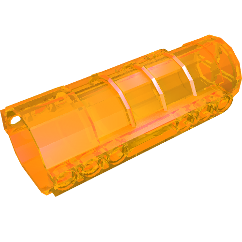 Cylinder 9 × 4 × 2 Tapered with Flat Bottom, Pin Holes Transparent-Orange